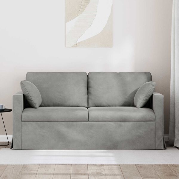 vidaXL Sof&aacute; Cinzento-claro 158 x 78 x 80 cm Veludo