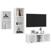 vidaXL 3 pcs conjunto de móveis de TV contraplacado branco