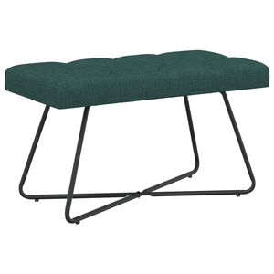 vidaXL Banco com bot&otilde;es estofados Verde-Escuro 80 x 40 x 46 cm Tecido
