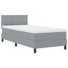 vidaXL Cama Box com colch&atilde;o Cinzento-claro 90 x 190 cm tecido