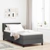 vidaXL Cama Box com colch&atilde;o Cinza Escuro 200 x 80 cm tecido