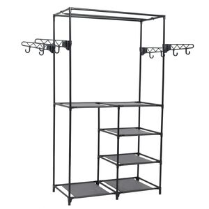 vidaXL Suporte para roupas a&ccedil;o e tecido n&atilde;o tecido 87x44x158 cm preto