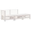 vidaXL 3 pcs conjunto lounge de jardim madeira de pinho maci&ccedil;a branco