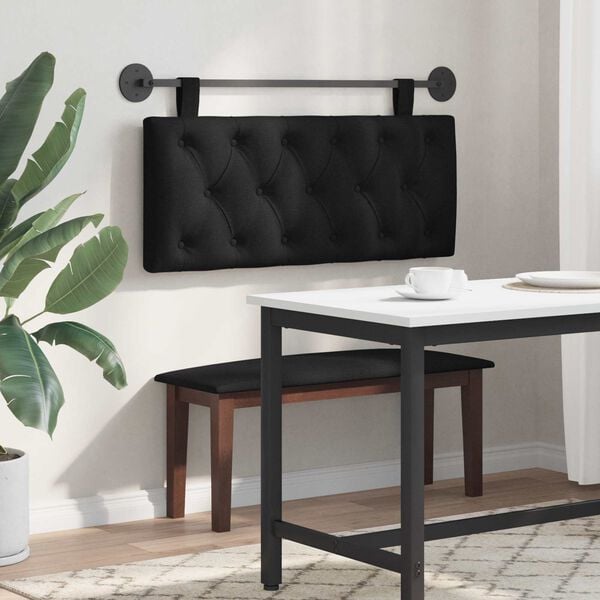vidaXL Cabeceira Suspensa Preto 110 x 55 x 7 cm tecido