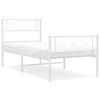 vidaXL Estrutura de cama com cabeceira e p&eacute;s 100x200 cm metal branco