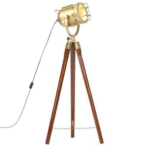 vidaXL Candeeiro de ch&atilde;o trip&eacute; 97 cm madeira mangueira maci&ccedil;a