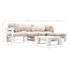 vidaXL Sof&aacute;s de paletes jardim 4 pcs almofad&otilde;es cor areia madeira