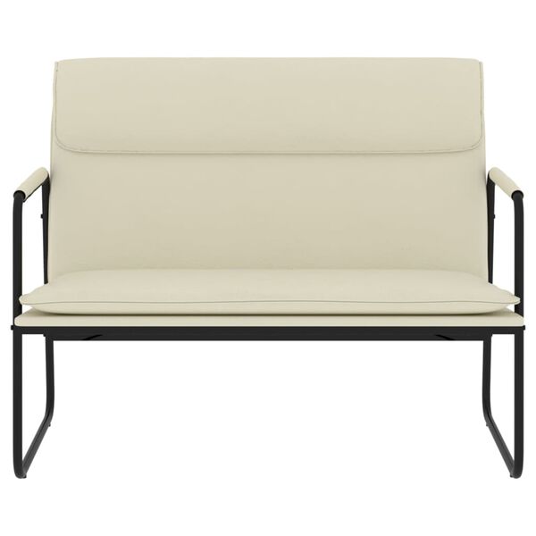 vidaXL Banco 100x64x80 cm couro artificial cor creme