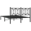 vidaXL Estrutura de cama com cabeceira 140x190 cm metal preto