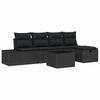 vidaXL Conjunto de Sof&aacute; de Jardim 6 unid. Preto vime PE