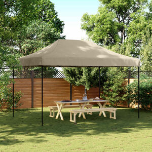 vidaXL Tenda p/ festas pop-up dobr&aacute;vel 440x292x315cm cinza-acastanhado