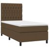 vidaXL Cama box spring c/ colch&atilde;o/LED 90x190 cm tecido castanho-escuro
