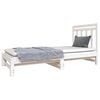 vidaXL Estrutura sof&aacute;-cama de puxar 2x(90x190) cm pinho maci&ccedil;o branco