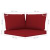 vidaXL 5 pcs conjunto lounge de jardim c/ almofad&otilde;es vermelho tinto
