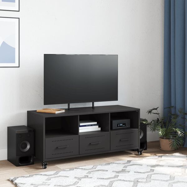 vidaXL Móvel de TV 100,5x39x43,5 cm aço preto