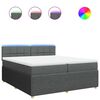 vidaXL Cama com molas/colch&atilde;o 200x200 cm tecido cinzento-escuro