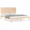 vidaXL Estrutura de cama King Size com cabeceira madeira maci&ccedil;a