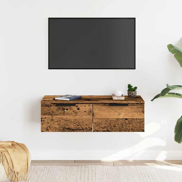 vidaXL Armário de parede 68x30x20cm derivados de madeira madeira velha