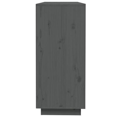 vidaXL Aparador 110,5x35x80 cm madeira de pinho maciça cinzento