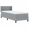 vidaXL Cama Box com colch&atilde;o Cinzento-claro 200 x 80 cm Poli&eacute;ster