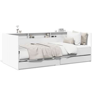 vidaXL Sof&aacute;-cama com gavetas sem colch&atilde;o 100x200 cm branco