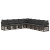 vidaXL Conjunto de Sof&aacute; de Jardim 9 unid. 9 lugar Cinzento vime PE