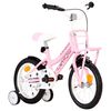 vidaXL Bicicleta crian&ccedil;a c/ plataforma frontal roda 14" branco/rosa
