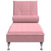 vidaXL Chaise lounge de massagem com rolo veludo rosa