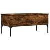 vidaXL Mesa de centro 100x50x45cm deriv. madeira/metal carvalho fumado