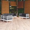 vidaXL 7 pcs conjunto lounge de jardim c/ almofadões pinho maciço