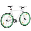 vidaXL Bicicleta de mudan&ccedil;as fixas 700c 55 cm branco e verde