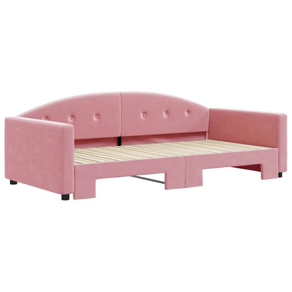 vidaXL Sof&aacute;-cama com gavet&atilde;o 100x200 cm veludo rosa