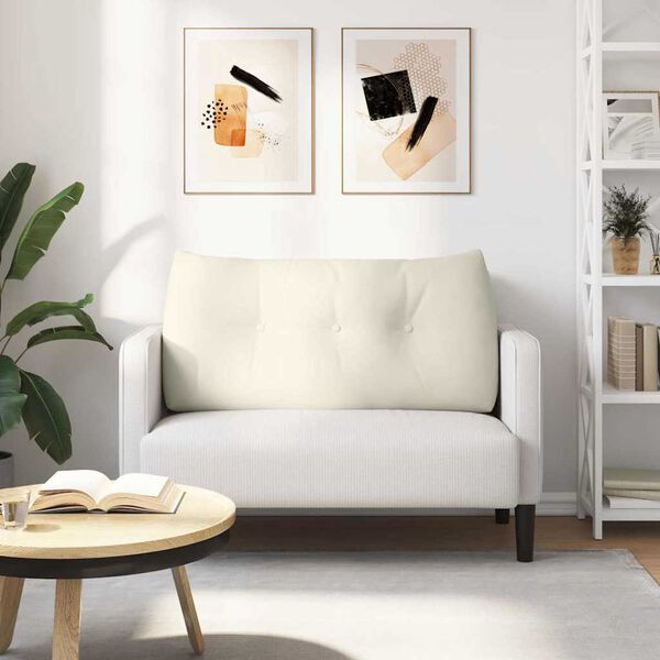 vidaXL Travesseiro para Costas Creme 100 x 24 x 50 cm Veludo