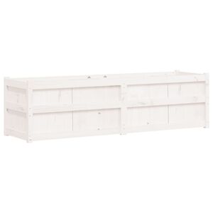 vidaXL Vaso/floreira de jardim 180x50x50 cm pinho maci&ccedil;o branco
