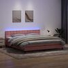 vidaXL Cama box spring c/ colch&atilde;o e LED rosa 180x220 cm veludo