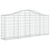 vidaXL Cestos gabi&atilde;o arqueados 3 pcs 200x30x80/100cm ferro galvanizado