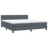 vidaXL Cama box spring c/ colch&atilde;o e LED 180x210 cm veludo cinzento-escuro