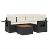 vidaXL 5 pcs conjunto sof&aacute;s de jardim com almofad&otilde;es vime PE preto
