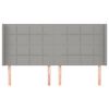vidaXL Cabeceira cama c/ abas tecido 163x16x118/128 cm cinzento-claro