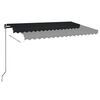 vidaXL Toldo retr&aacute;til manual com LED 450x350 cm antracite