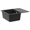 vidaXL Pia Preto 560 x 460 mm 80% Quartzo e 20% Resina