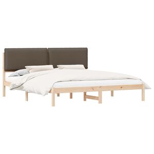 vidaXL Estrutura de Cama com Cabeceira Estofada Cinzento-acastanhado