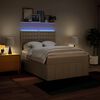 vidaXL Cama com molas/colch&atilde;o 140x200 cm tecido cor creme
