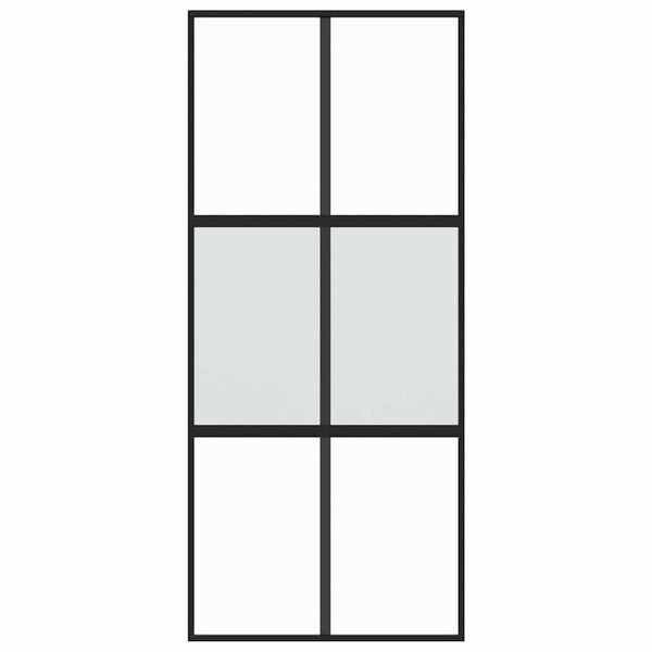 vidaXL Porta deslizante 90x205 cm vidro temperado e alumínio preto