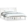vidaXL Estrutura de cama 140x190 cm madeira de pinho maci&ccedil;a branco