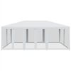 vidaXL Tenda p/ festas c/ 10 paredes laterais malha 6x4 m PEAD branco