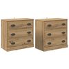 vidaXL Aparadores 2 pcs Carvalho Artesanal 70 x 35,5 x 67,5 cm