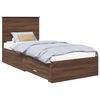 vidaXL Estrutura da Cama Carvalho Marrom e Prata 75 x 190 cm