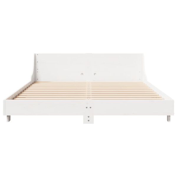 vidaXL Cama sem colch&atilde;o 150x200 cm madeira de pinho maci&ccedil;a branco