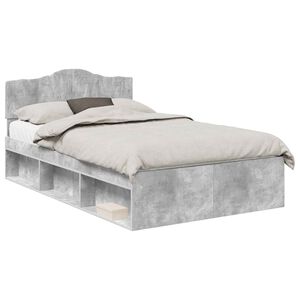 vidaXL Estrutura da Cama com cabeceira Concreto 120 x 190 cm
